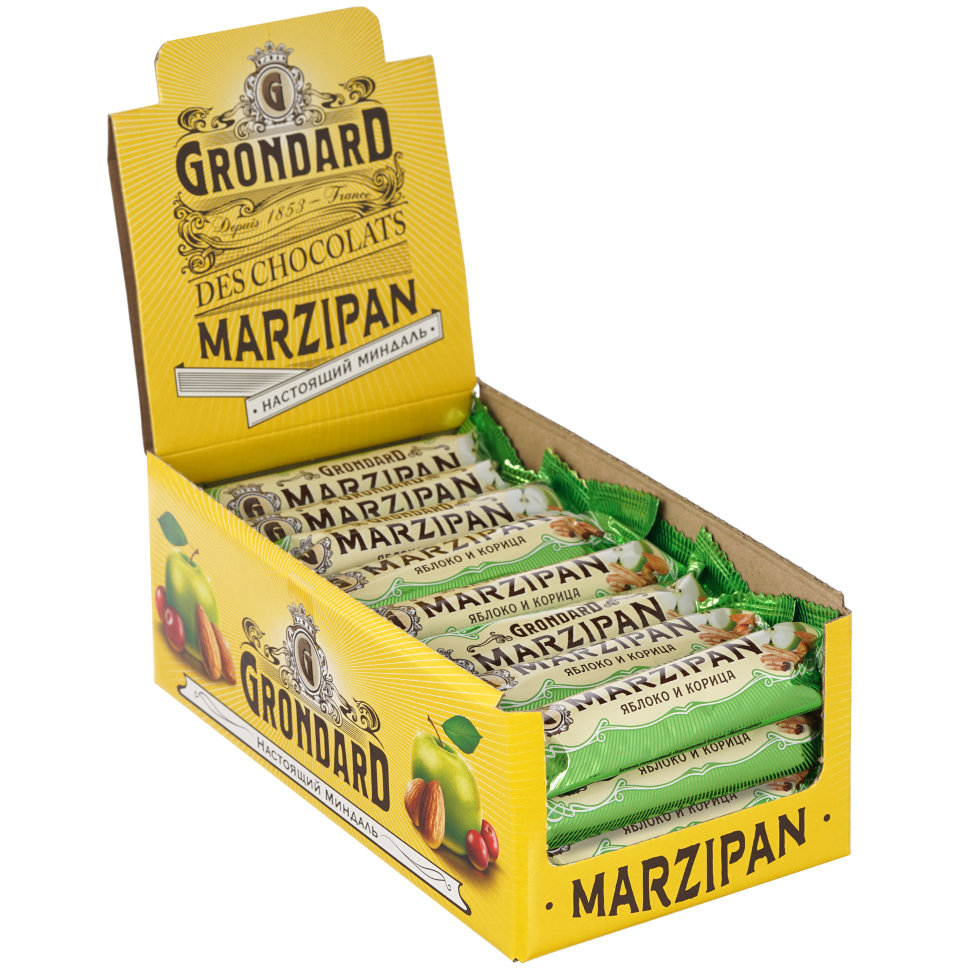  TM Grondard     (9388) Батончики глазированные Марципановые Яблоко-Корица, (24шт по 50г)     в Узловой