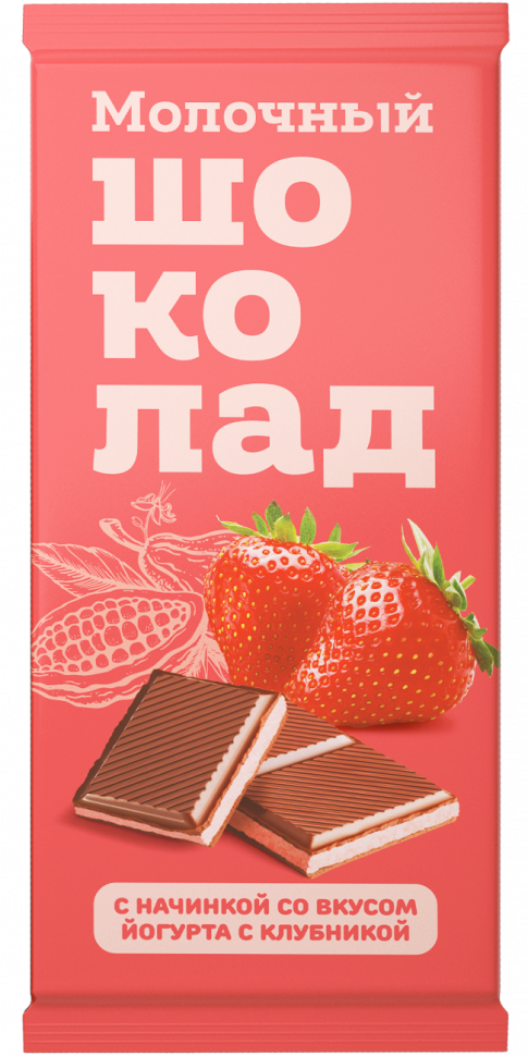  Меренга Шоколад молочный с начинкой Йогурт-Клубника,(блок 24шт по 80г)   в Узловой