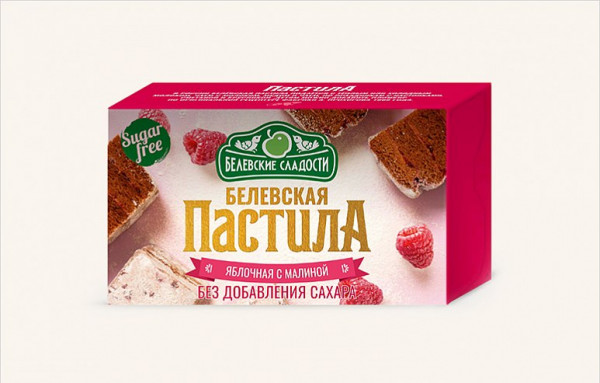 №2 Пастила  200г диетическая с МАЛИНОЙ, НОВЫЙ ФОРМАТ (4*50г)   в Узловой