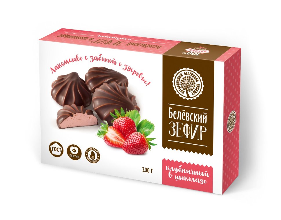   Зефир Белев 200г в шоколаде КЛУБНИЧНЫЙ      в Узловой