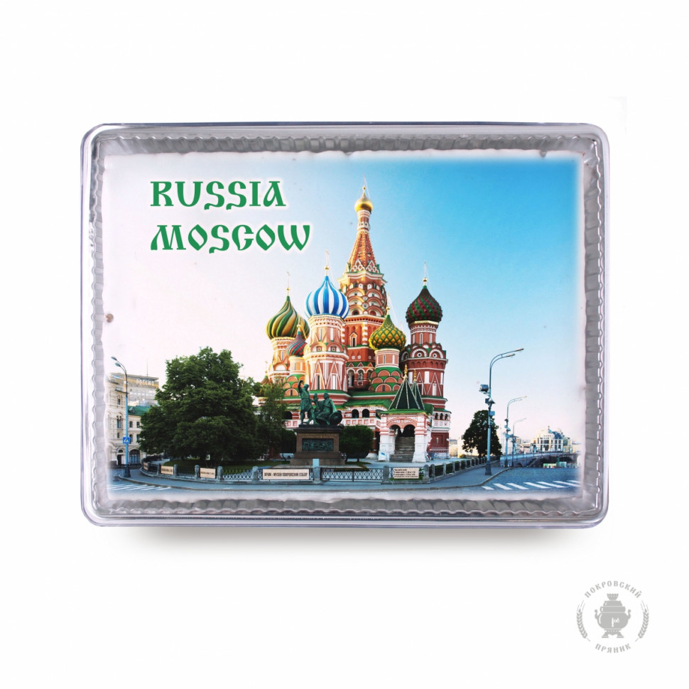  Пряник 600г RUSSIA MOSCOW с фотопечатью (в подарочной пластиковой упаковке)  в Узловой