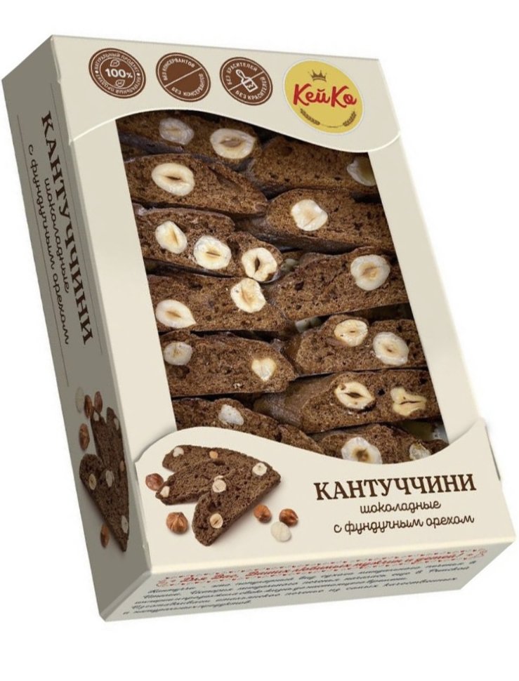  Кей Ко Кантуччини шоколадные с фундучным орехом, 200г  в Узловой