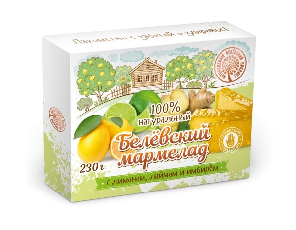 №2 Мармелад белевский "Лимон-лайм-имбирь" 230г  в Узловой