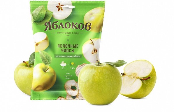  Яблочные чипсы из кисло-сладких яблок 25г в Узловой